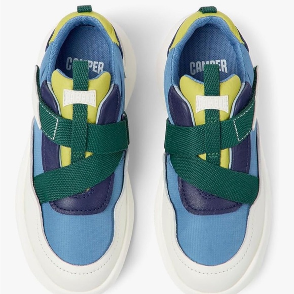 NEW Camper Sneakers White Blue Green Velcro Size EU36/US5.5-6 - Picture 4 of 6